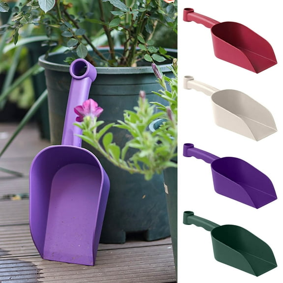 Plastic Shovel for Gardening | Thickened ABS Lightweight Multi-Purpose Scoop | Ergonomic Non-Slip Handle | Transfer Potting Flowers Vegetables | 1 Pack