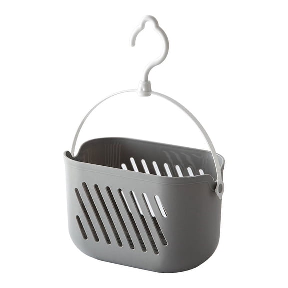 Plastic Shower Caddy Basket, Hanging Bathroom Organizer with Rope Hook, Portable Storage Tote for Dorm Garden Tools Cleaning Supplies, 1 Basket