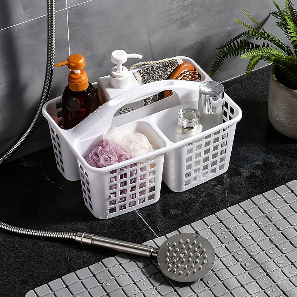 Plastic Shower Caddy Basket with Compartments, Portable Divided ...