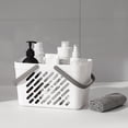 thumbnail image 1 of Plastic Shower Caddy Portable Shower Basket with Handles Cleaning Caddy Organizer Drainage Toiletry Storage Baskets for Bathroom, College Dorm, Kitchen,11x7x6.5in,White, 1 of 7