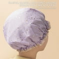 thumbnail image 1 of Plastic Shower Cap with Double Layer Lace and Elastic Design, Reusable Shower Caps for Bathing, Spa, Makeup, and Hair Salon, 1 of 3
