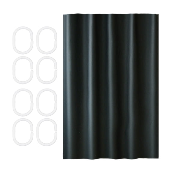 Plastic Shower Curtain with Hooks | Thickened Waterproof Bathroom & Toilet Partition Curtain | 1-Pack