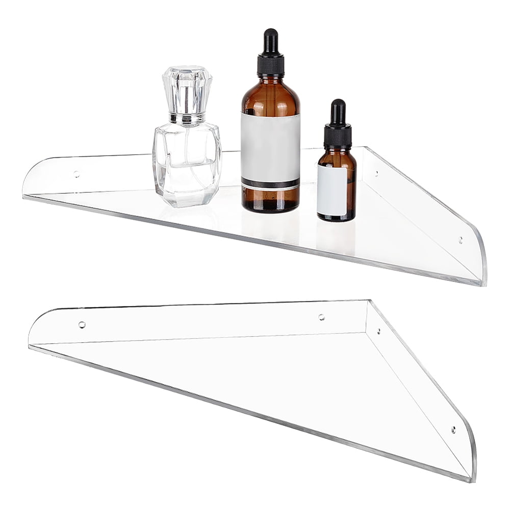 Plastic Shower Gel Bottle Holder Triangle Corner Shelf with Anchor Plug & Iron Screw for ...