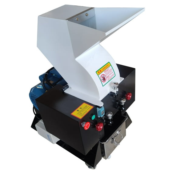 Plastic Shredder Grinder Chipper Crushing Machine Plastic Bottle Granulator Disintegrator 220V Single Phase White