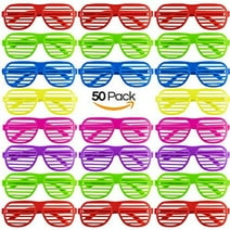 Plastic Shutter Shades Glasses Shades Sunglasses Eyewear Party Favors and Party Props Assorted Colors- pack of 50!