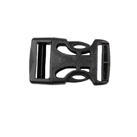 Plastic Side Release Buckle - 1 Inch or 25mm Webbing Diameter - Flat Style - Vented Pattern - Black