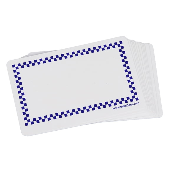 Plastic Sign Card 2-1/8" x 3-1/4" with Decorative Trim Blue, Pack Of 12
