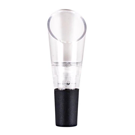 Plastic & Silicone Aerating Wine Pourer - Black & Clear