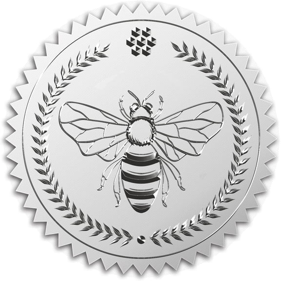 Plastic Silver Foil Embossed Picture Sticker Award Certificate Seals Stamp Seal Stickers Bees 5cm 4pcs/sheet DIY