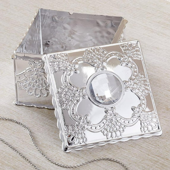 Elegant Small Jewelry Box with Rhinestones