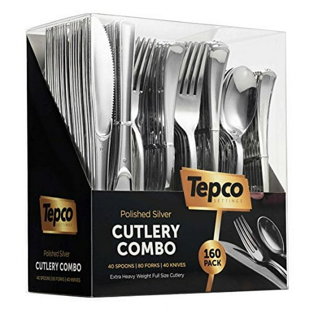 Plastic Silverware Set Silver Flatware Set Heavy Duty Cutlery Set