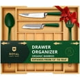 thumbnail image 1 of Royal Craft Wood Luxury Bamboo Kitchen Drawer Organizer - Silverware Organizer - Utensil Holder and Cutlery Tray with Grooved Drawer Dividers for Flatware and Kitchen Utensils (9 Slot, Natural), 1 of 12