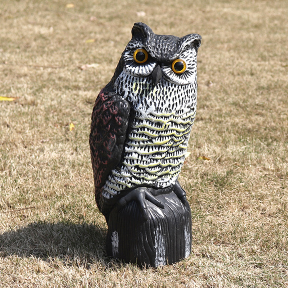 Plastic Simulation Owl Decoy Scarecrow Animal Deterrent Pest Deterrent Garden Decor for