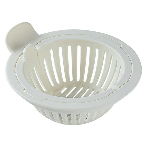 Plastic Sink Strainer, 1 Pack Flexible Kitchen Sink Drainers, Easy Clean Sink Drain Filter Basket, Kitchen Sink Basket Strainer, Traps Food Debris and Prevents Clogs(White)