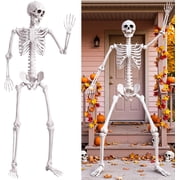 7.9 FT Giant Oversized Human Plastic Skeleton Outdoor Decoration Flexible Joints, Standing & Hanging