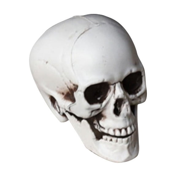 Plastic Skull Head Statue, Halloween Decor Figurine for Home Office Shelf, Gothic Skeleton Ornament, Tabletop Decoration