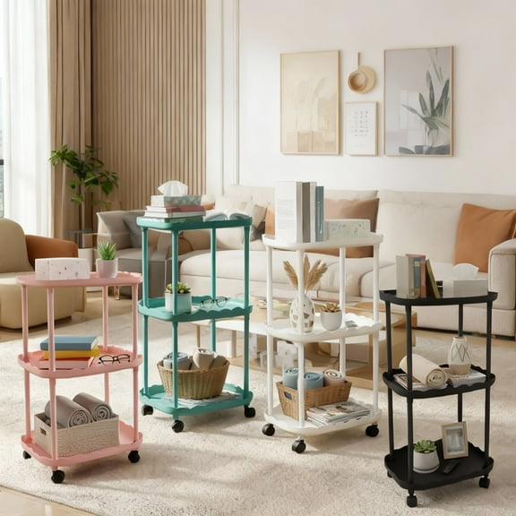 Plastic Small Furniture Mini Table Small Apartment Bedside Table 36x36x64 cm Plastic Nightstand for Room and Living Room 1Pcs Black Rkxzt