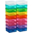 thumbnail image 1 of Plastic Small Storage Bins with Lids for Organizing, Mini Clear Storage Containers and Stackable Storage Box Organizer for Pencil Boxes, Task Boxes, Crayon Boxes (18 Pack Small -Color), 1 of 6