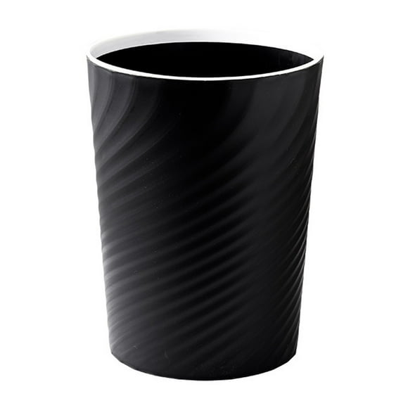 Plastic Small Trash Can Wastebasket,Garbage Container Basket,Mini Trash Can,Bedroom trash can,Bathroom Trash Can for Bathrooms,Laundry Room,Kitchens,Offices,Kids Rooms,Dorms(Black,W7.87*H10in)