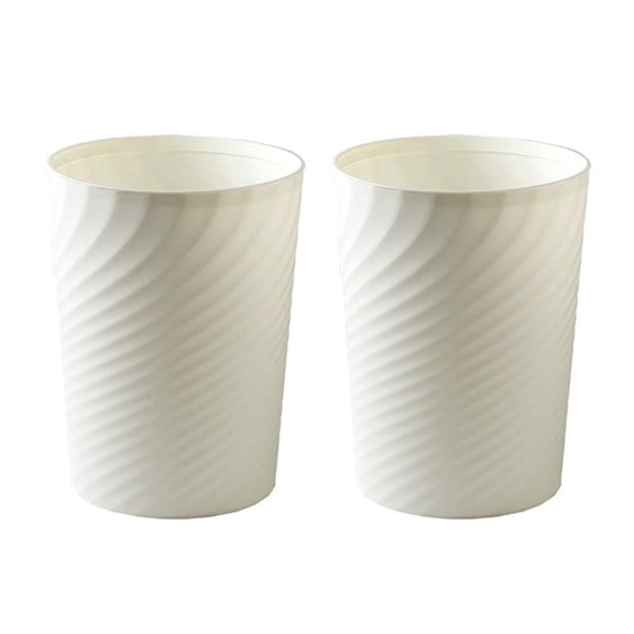 Plastic Small Trash Can Wastebasket, Garbage Container Basket for Bathrooms, Kitchens, Offices, Dorms, (White)