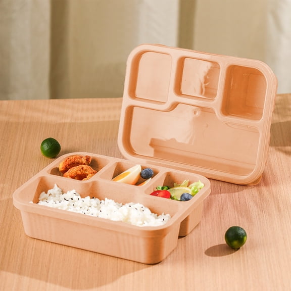 Plastic Snack Box - Four Compartment Tray, Leak-proof Seals, Stable Non-tip Base, Minors Lunch & Meal Prep Container, topliu
