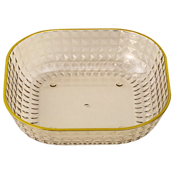 Plastic Snack Serving Bowl with Gold Rim, Decorative Dessert Nut Tray, Lightweight Serving Plate for Candy, Snacks, Fruit, Tabletop, Home Kitchen, Party Display(Style B)