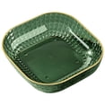 thumbnail image 1 of Plastic Snack Serving Bowl with Gold Rim, Decorative Dessert Nut Tray, Lightweight Serving Plate for Candy, Snacks, Fruit, Tabletop, Home Kitchen, Party Display(Style C), 1 of 3