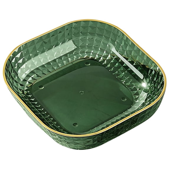 Plastic Snack Serving Bowl with Gold Rim, Decorative Dessert Nut Tray, Lightweight Serving Plate for Candy, Snacks, Fruit, Tabletop, Home Kitchen, Party Display(Style C)