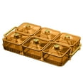 thumbnail image 1 of Plastic Snack Tray with Compartments, 6 Boxes with Lids, Fruit and Nut Storage Organizer, Gold, 1 of 7