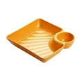 thumbnail image 1 of Plastic Snack Tray with Sauce Compartment | 7.2x7.2 Inch Dumpling & Fries Serving Tray | Stackable Food-Grade Dinner Plate in Green/White/Red/Yellow, 1 of 6