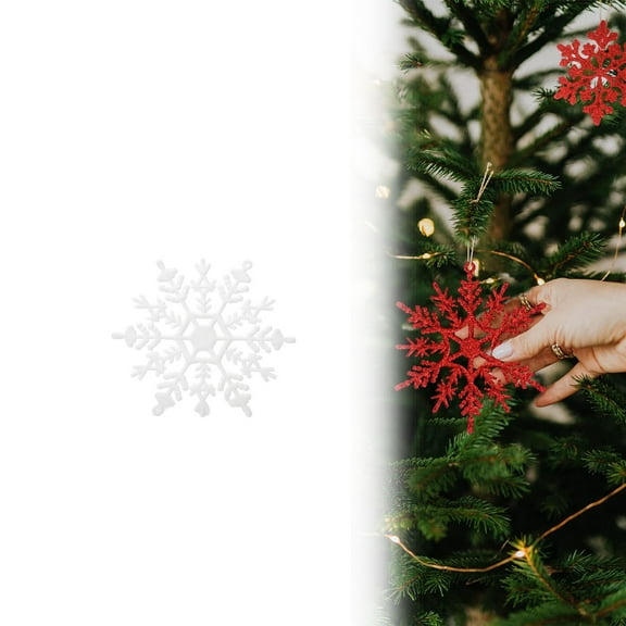 Plastic Snowflake Ornaments 5 Inch Plastic Snowflake Ornaments For Winter Christmas Decorations