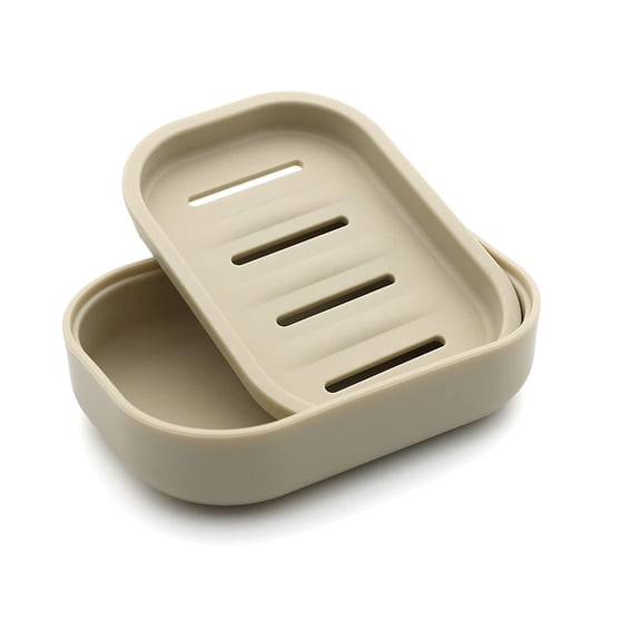Plastic Soap Dish Container Box, Double Layer Draining Soap Holder for Shower/Bathroom/Kitchen, Keeps Dry & Easy Cleaning