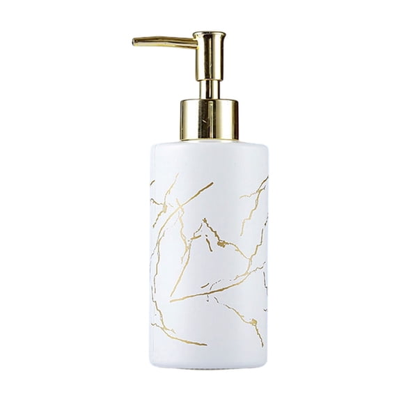 Plastic Soap Dispenser,Glass Hands Sanitizer Bottle,Foaming Soap Dispenser Pump Bottles, BPA Free Empty Refillable Plastic Container for Liquid Soap(White 12oz 7.5in)