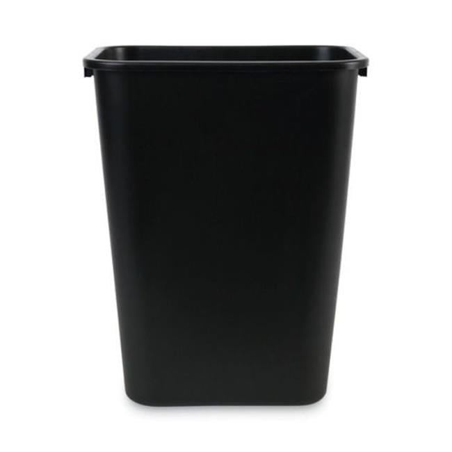 Black 10.25 Gallon Rectangular Plastic Office Wastebasket