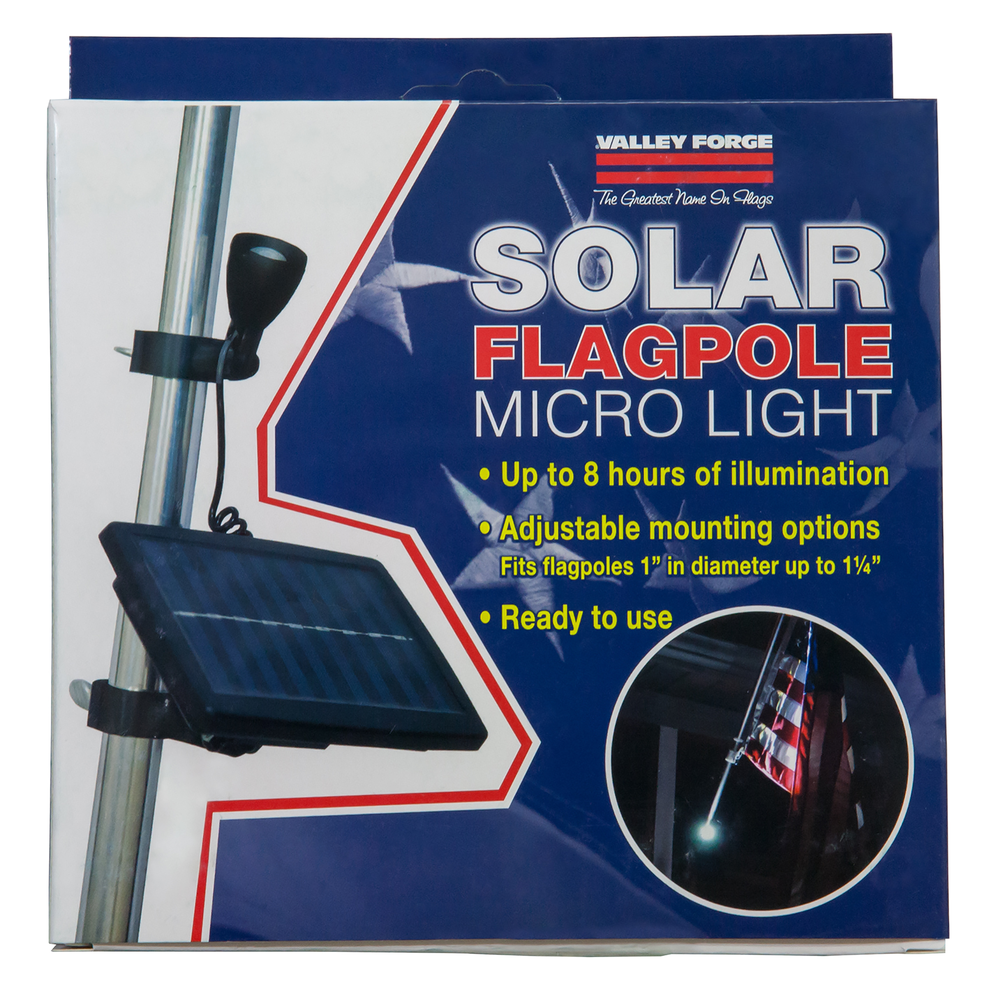Plastic Solar Flagpole Light for Flags by Valley Forge, Compatible with 1" or 1.25" Flagpole - image 1 of 5