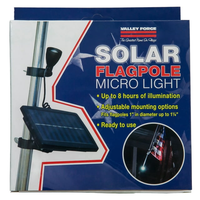 Plastic Solar Flagpole Light for Flags by Valley Forge, Compatible with 1" or 1.25" Flagpole