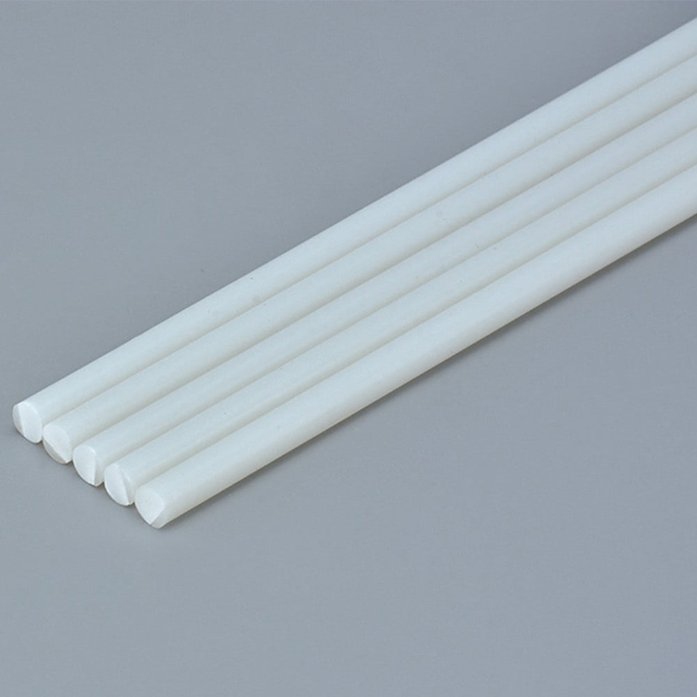 Plastic Solid Rod,5Pcs White Abs Round Tube Plastic Rod Abs Solid Round