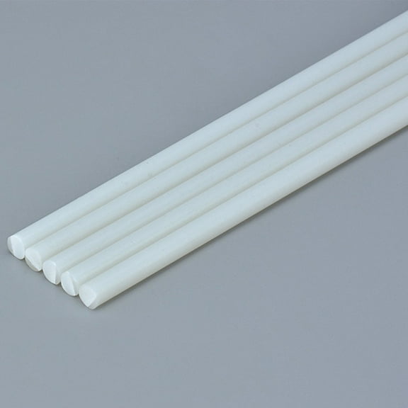 Plastic Solid Rod,5Pcs White Abs Round Tube Plastic Rod Abs Solid Round Bar Diy Model Material 250mm