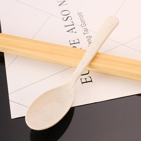 Plastic Soup Spoon Long Handle Eco-friendly Microwave Dishwasher Porridge Spoon Tableware