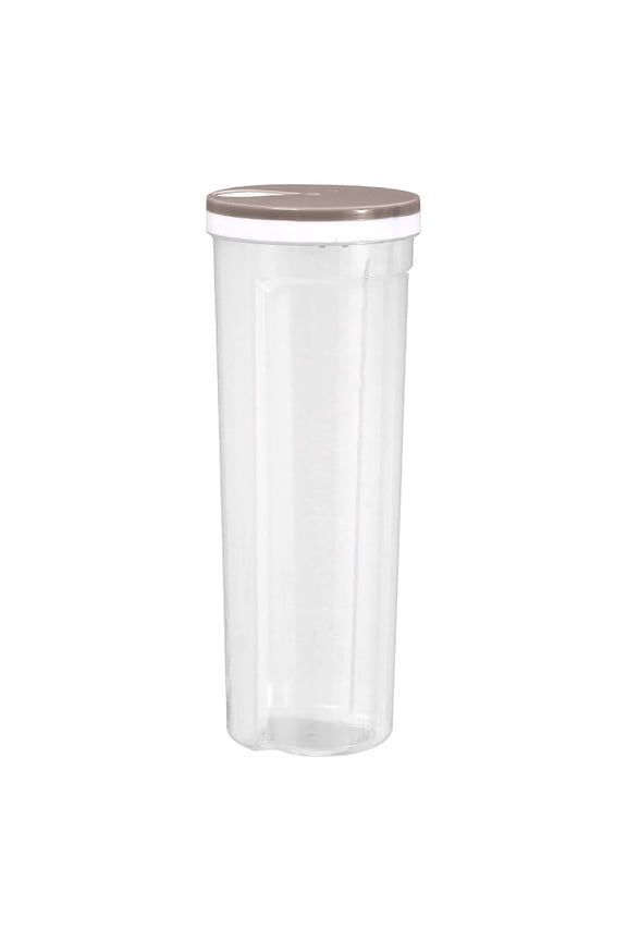 Plastic Spaghetti Food Storage, Clear Tall Pasta Jar Organizer with Controllable Lid for Flour, Sugar, Pasta, Cereal and Noodles (Khaki)