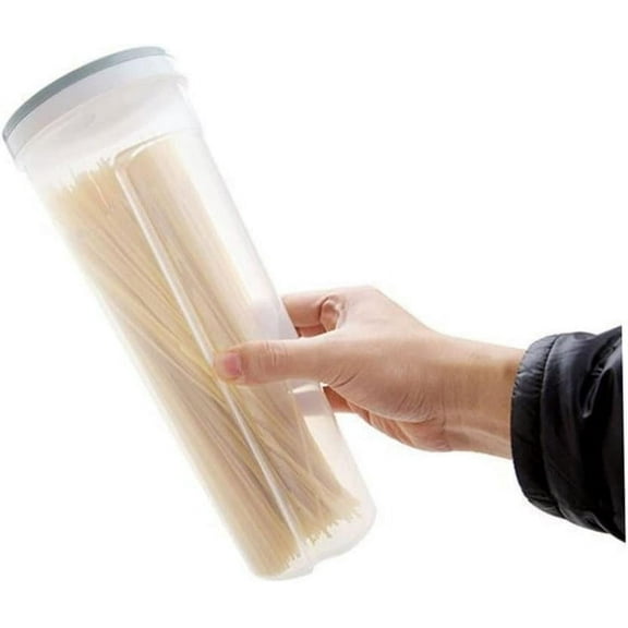 Plastic Spaghetti Noodle Pasta Container with Locking Lid Clear Dry Food Keeper Canister Cereal Crisper Box