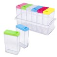thumbnail image 1 of Plastic Spice Shaker Set of 6, Portable Camper Spice Rack, Seasoning Box with Lids, Spice Pots Shaker Jars, Condiment Seasoning Storage Container for Kitchen Camping Travel Cooking BBQ, 1 of 8