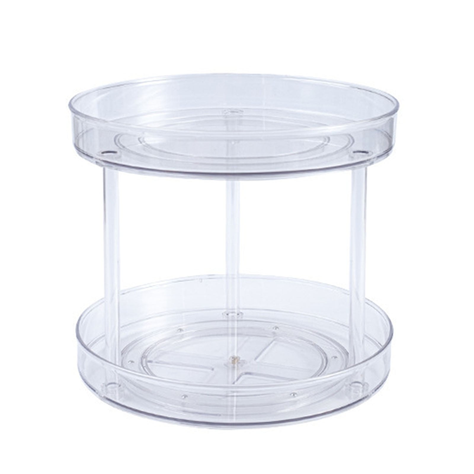 Plastic Spinning 2 Tier Lazy Turntable Storage Tray Rotating Organizer