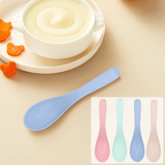 Plastic Spoon Dinner Spoons - 4Pcs Round Head Soup Spoons  Heavy Duty Kitchen Utensils for Stirring, Serving & Tasting,Durable Spoon Dishwasher & Microwave Safe for Gift Set