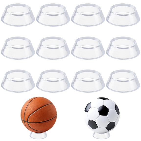 Plastic Sport Ball Display Pedestals Cone Shape Clear 3.65-4.65x1.5cm 14pcs