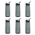 thumbnail image 1 of Plastic Sports Bottles with Spill Proof Lids 22 oz. Set of 6, Bulk Pack - Reusable, With Straw, Perfect for Gym, Outdoor Sports, Home, Office - Charcoal, 1 of 5