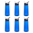 thumbnail image 1 of Plastic Sports Bottles with Spill Proof Lids 22 oz. Set of 6, Bulk Pack - Reusable, With Straw, Perfect for Gym, Outdoor Sports, Home, Office - Blue, 1 of 5