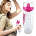 thumbnail image 1 of Plastic Sports Water Bottle,Leakproof Fruit Infuser Cup with Strainer Spout for Gym, Cycling, Outdoor Fitness & Juice Drinks ,Hydration Bottle, Outdoor Drinkware,Hot Pink,1PC, 1 of 9