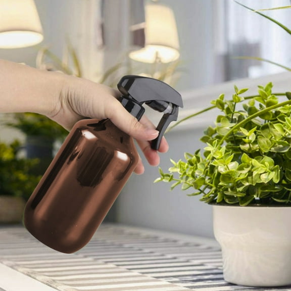 Plastic Spray Bottle 300ml,Adjustable Fine Mist Spray Nozzle Leak Proof Refillable Sprayer,Reusable Multi Function Bottle for Cleaning Solutions Gardening Skincare Hair Care and Household Use-Brown