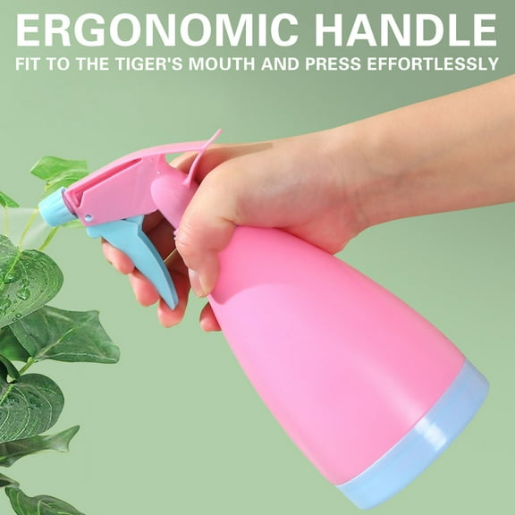 Plastic Spray Bottle for Plants - Continuous Trigger Water Mister for Hair Salon Cleaning Gardening - Handheld Pump Sprayer Adjustable Nozzle Mist or Stream - Multipurpose Spraying Tool for Home
